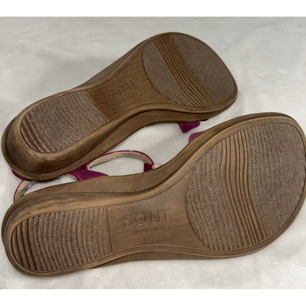 SOUL Naturalizer Women's Summer Sandal, Purple/Brown, Rhinestone Size 8.5 - Picture 7 of 8